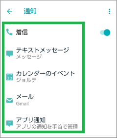Fitbitアプリの通知設定一覧