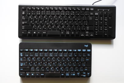 ロジクールのワイヤレスキーボード(MK245n)のサイズ比較