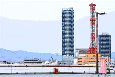 「まるでイラスト」で建物の写真を変換したイラスト2