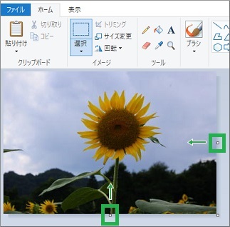 Windows10ペイントで一辺を小さくする