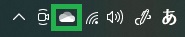 タスクバーのOneDriveアイコン