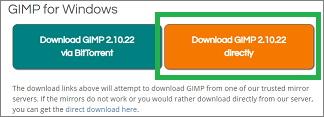 GIMPのダウンロードページ