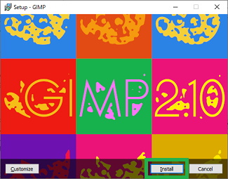 GIMPインストールウィンドウ