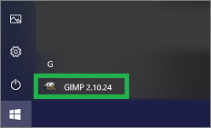 スタートメニューの「GIMP」