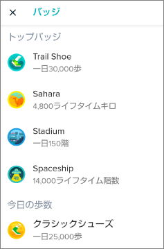 fitbitのスマフォアプリのバッジ表示