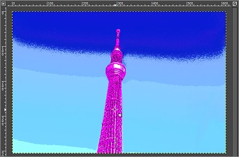 GIMPの「マスク描画」した画像