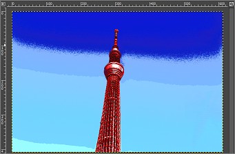 GIMPの選択した画像の色変更(赤)