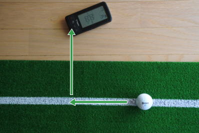 ユピテルのゴルフスイングトレーナーのパターでの設置