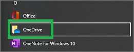 スタートメニューのOneDrive