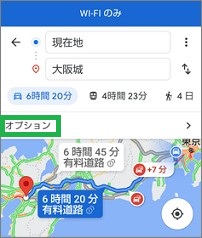Googleマップのオプション