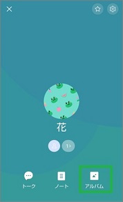LINEのグループの「アルバム」アイコン
