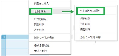 Evernoteのセルの結合、解除