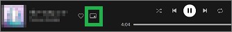 SpotifyのWEBの再生パネル