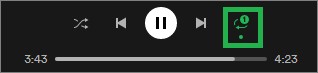 SpotifyのPCアプリの再生パネル
