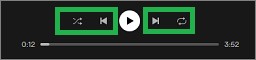Spotifyの「シャッフル」「リピート」