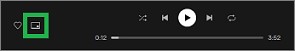 Spotifyの「ミニープレーヤ」アイコン