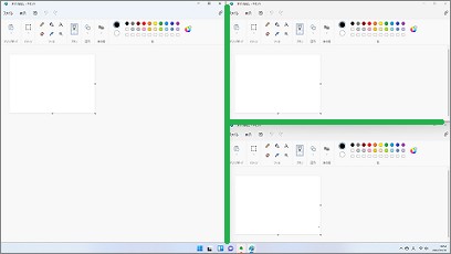 Windows11の3つのアプリ画面表示(左側1つ)