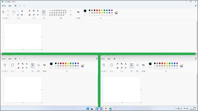 Windows11の3つのアプリ画面表示(上側1つ)