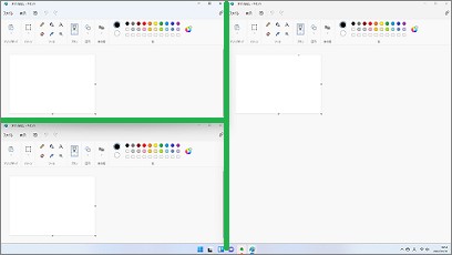 Windows11の3つのアプリ画面表示(右側1つ)