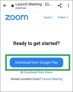 Zoomのダウンロード画面