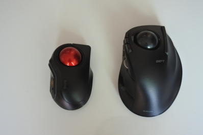 サイズの違うトラックボールマウス