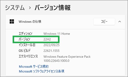 Windowsの「バージン情報」