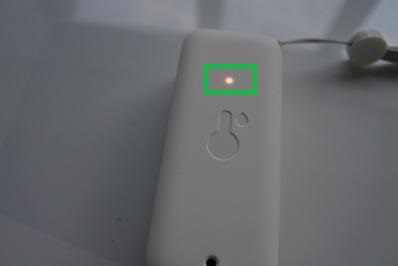 SwitchBotの防水温湿度計のランプ