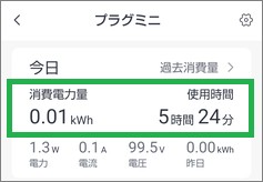 SwitchBotのプラグミニの消費電力量